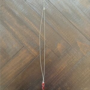 Red Wrapped Stone Pendant Necklace - Women Jewelry
